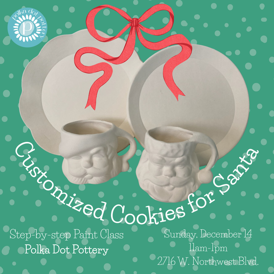 Step-By-Step Paint Your Own Santa Plate Class | Spokane - 2716 W. Northwest Blvd. | Sunday, December 14th | 11:00am - 1:00pm