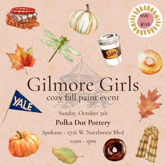 Gilmore Girls Cozy Paint Event | Spokane - 2716 W. Northwest Blvd. | Sunday, October 5th | 11:00am - 1:00pm