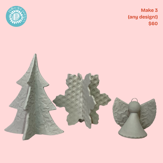 Let's Clay! | Christmas Figurines | Spokane - 2716 W. Northwest Blvd. | Friday, December 12th | 6:00pm-8:00pm